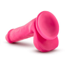 Load image into Gallery viewer, Neo Elite 6in Silicone Dual Density Cock W/ Balls Neon Pink
