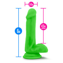Load image into Gallery viewer, Neo Elite 6in Silicone Dual Density Cock W/ Balls Neon Green
