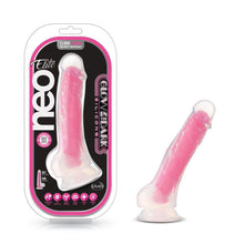Load image into Gallery viewer, Neo Elite Glow In The Dark 7.5 In Silicone Cock W/ Balls Neon Pink
