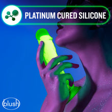 Load image into Gallery viewer, Neo Elite Glow In The Dark 7.5 In Silicone Dual Density Cock W/ Balls Neon Green
