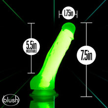 Load image into Gallery viewer, Neo Elite Glow In The Dark 7.5 In Silicone Dual Density Cock W/ Balls Neon Green
