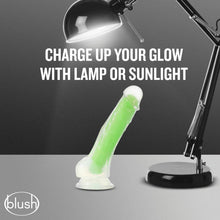 Load image into Gallery viewer, Neo Elite Glow In The Dark 7.5 In Silicone Dual Density Cock W/ Balls Neon Green
