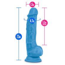 Load image into Gallery viewer, Neo 7.5 Dual Density Cock W/balls Neon Blue &quot;
