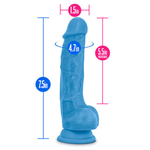 Neo 7.5 Dual Density Cock W/balls Neon Blue "