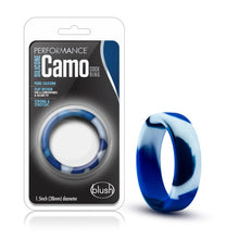 Load image into Gallery viewer, Performance Silicone Camo Cock Ring Blue Camoflauge
