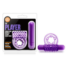 Load image into Gallery viewer, Play With Me The Player Vibrating Double Strap Cockring Purple
