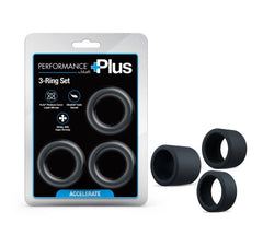 Performance Plus Accelerate 3 Cock Ring Plat/black