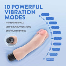 Load image into Gallery viewer, Au Naturel 8.75in Beige Vibrating Realistic Dual Densi
