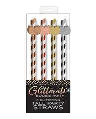 Glitterati Boobie Tall Party Straws