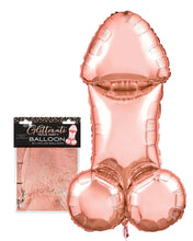 Load image into Gallery viewer, Glitterati 3ft Rose Gold Penis Mylar Balloon
