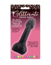 Load image into Gallery viewer, Glitterati Black Glitter Penis Candle
