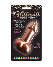 Load image into Gallery viewer, Glitterati Metallic Pink Penis Candle
