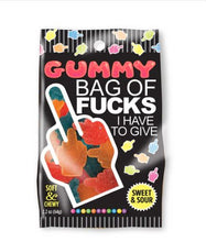 Load image into Gallery viewer, Bag Of Fucks I Have To Give Sour Gummy 2.2oz
