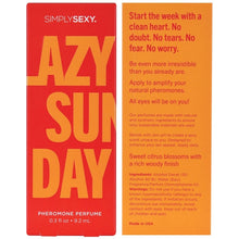 Load image into Gallery viewer, Simply Sexy Pheromone Perfume Lazy Sunday .3 Fl Oz
