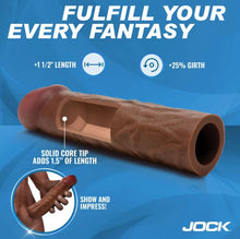 Load image into Gallery viewer, Jock Enhancers 1.5in Realistic Penis Extension Dark
