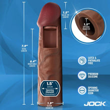 Load image into Gallery viewer, Jock Enhancers 1.5in Realistic Penis Extension Dark
