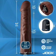 Load image into Gallery viewer, Jock Enhancers 1.5in Realistic Penis Extension Vibrating Dark
