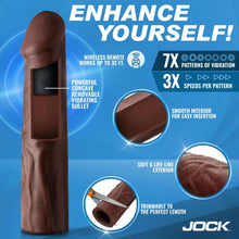 Load image into Gallery viewer, Jock Enhancers 1.5in Realistic Penis Extension Vibrating Dark
