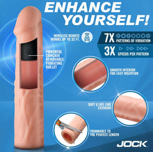 Load image into Gallery viewer, Jock Enhancers 1.5in Realistic Penis Extension Vibrating Light
