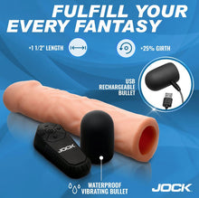 Load image into Gallery viewer, Jock Enhancers 1.5in Realistic Penis Extension Vibrating Light
