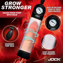 Load image into Gallery viewer, Jock Advanced Pump Up Gauge Penis Pump W/bulb
