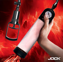 Load image into Gallery viewer, Jock Advanced Pump Up Gauge Penis Pump W/pull Handle
