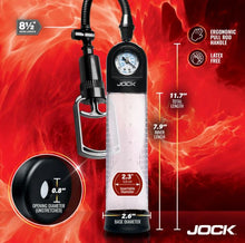 Load image into Gallery viewer, Jock Advanced Pump Up Gauge Penis Pump W/pull Handle
