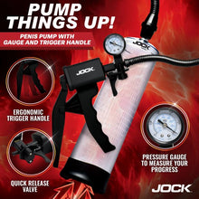 Load image into Gallery viewer, Jock Advanced Pump Up Penis Pump W/gauge &amp;trigger Handle
