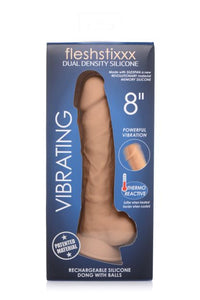Fleshstixxx 8in Vibrating Dildo W/ Balls Medium