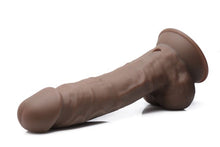 Load image into Gallery viewer, Fleshstixxx 8in Vibrating Dildo W/ Balls Dark
