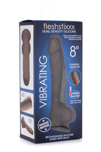 Load image into Gallery viewer, Fleshstixxx 8in Vibrating Dildo W/ Balls Dark
