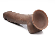 Load image into Gallery viewer, Fleshstixxx 8in Vibrating Dildo W/ Balls Dark
