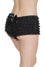 Load image into Gallery viewer, Ruffle Shorts W/back Bow Black O/s
