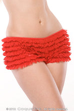 Load image into Gallery viewer, Ruffle Shorts W/back Bow Red O/s
