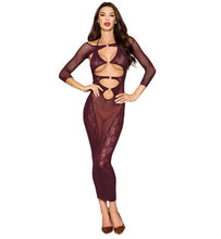 Load image into Gallery viewer, Bodystocking Gown &amp; Shrug Cherry Lacquer O/s
