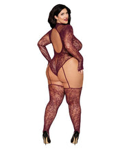 Load image into Gallery viewer, Teddy Bodystocking Cherry Lacquer Q/s
