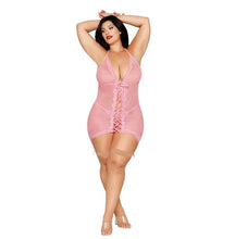 Load image into Gallery viewer, Garter Slip &amp; G-string Petal Pink Q/s
