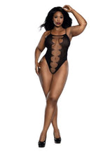 Load image into Gallery viewer, Easy Teddy W/ Fishnet Peek A Boo Blk X/

