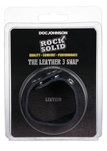 Load image into Gallery viewer, Rock Solid Leather 3 Snap Black
