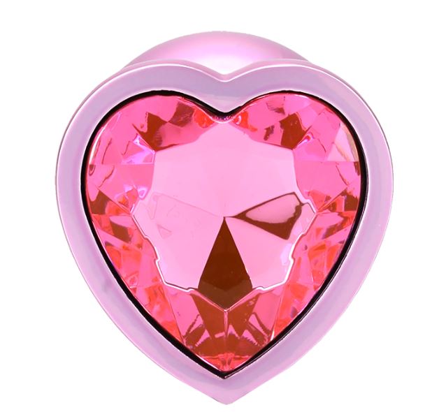 Booty Bling Heart Diamond Jew/ Metal Plug L/pink