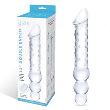 Load image into Gallery viewer, Glas 12in Double Ended Dildo W / Anal Beads
