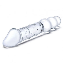 Load image into Gallery viewer, Glas 12in Double Ended Dildo W / Anal Beads
