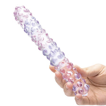 Load image into Gallery viewer, Glas 9 Purple Rose Nubby Dildo &quot;
