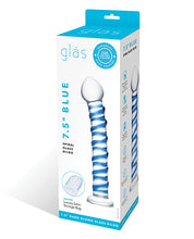 Load image into Gallery viewer, Glas Blue Spiral Glass Dildo
