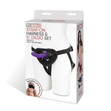 Load image into Gallery viewer, Lux Fetish Strap On Harness &amp; 5in Dildo Set
