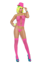 Load image into Gallery viewer, Vivace G String &amp; Stockings Neon Pink O/s
