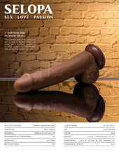Load image into Gallery viewer, Selopa 7 In Natural Feel Flexskin Dildo Dark
