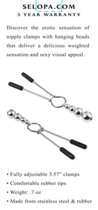 Selopa Beaded Nipple Clamps Silver