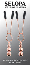 Load image into Gallery viewer, Selopa Beaded Nipple Clamps Rose Gold
