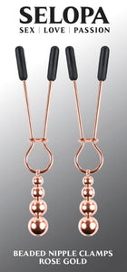 Selopa Beaded Nipple Clamps Rose Gold